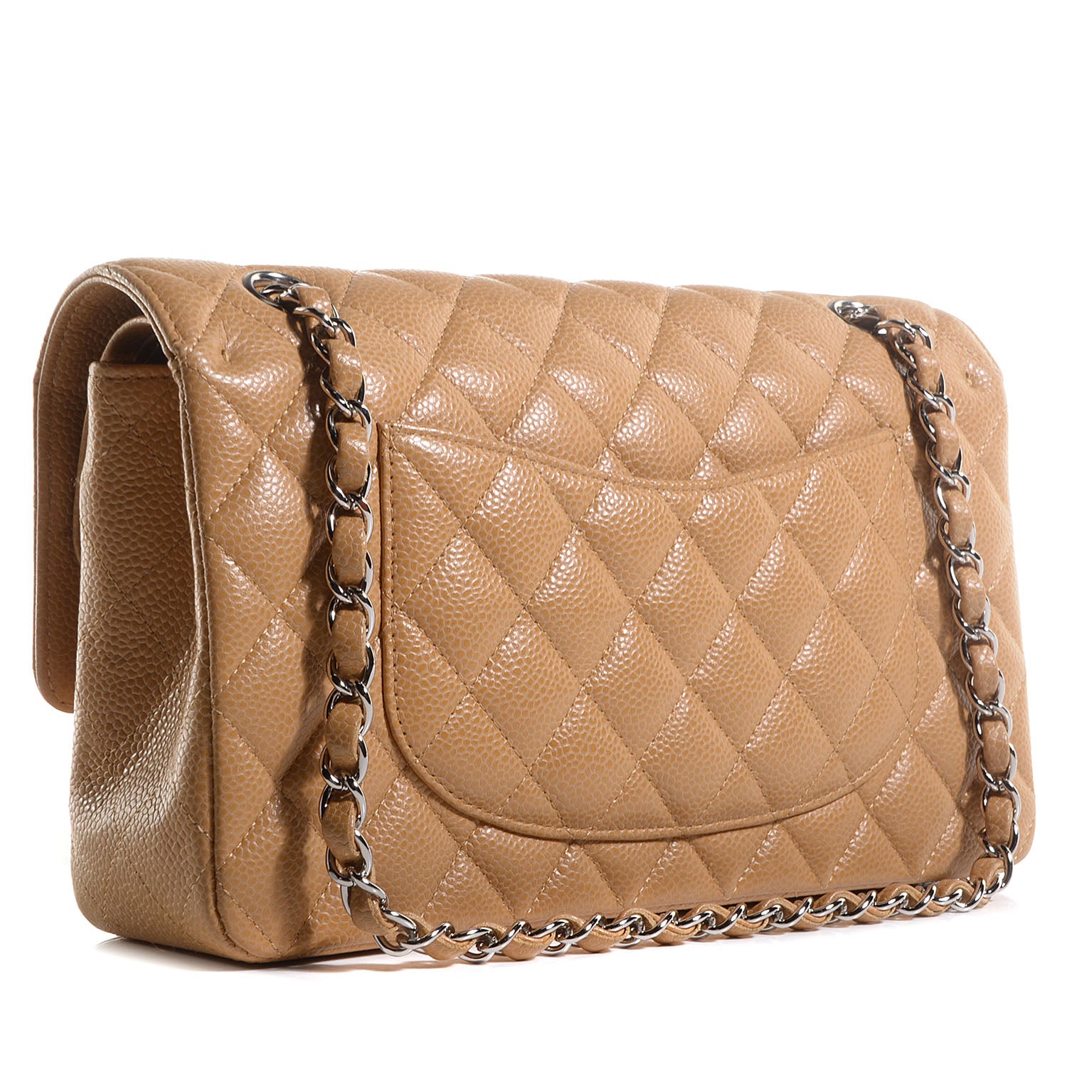 Chanel Caviar Quilted Medium Double Flap Beige 3 of 9