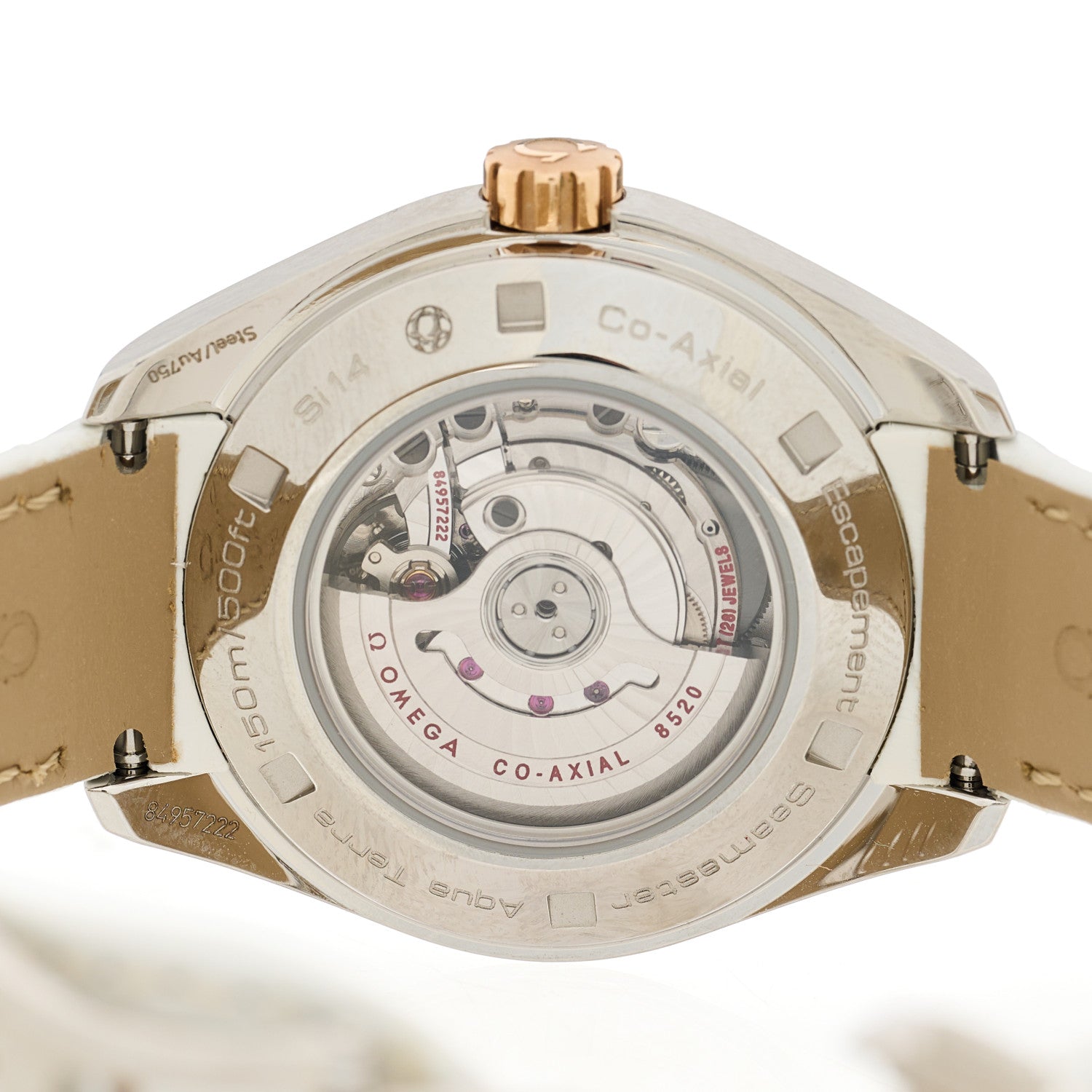 Omega Stainless Steel 18K Red Gold Alligator Diamond Bezel 34mm Seamaster Aqua Terra Co-Axial Chronometer Automatic Watch 231.28.34.20.55.002 4 of 5