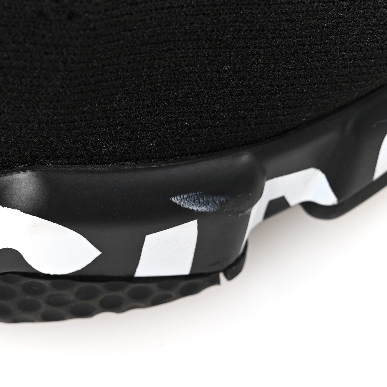 Balenciaga Knit Womens Speed Lace Up Graffiti Sneakers 37 Black White 10 of 10