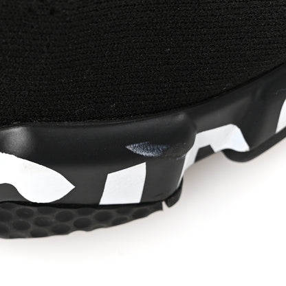 Balenciaga Knit Womens Speed Lace Up Graffiti Sneakers 37 Black White 10 of 10