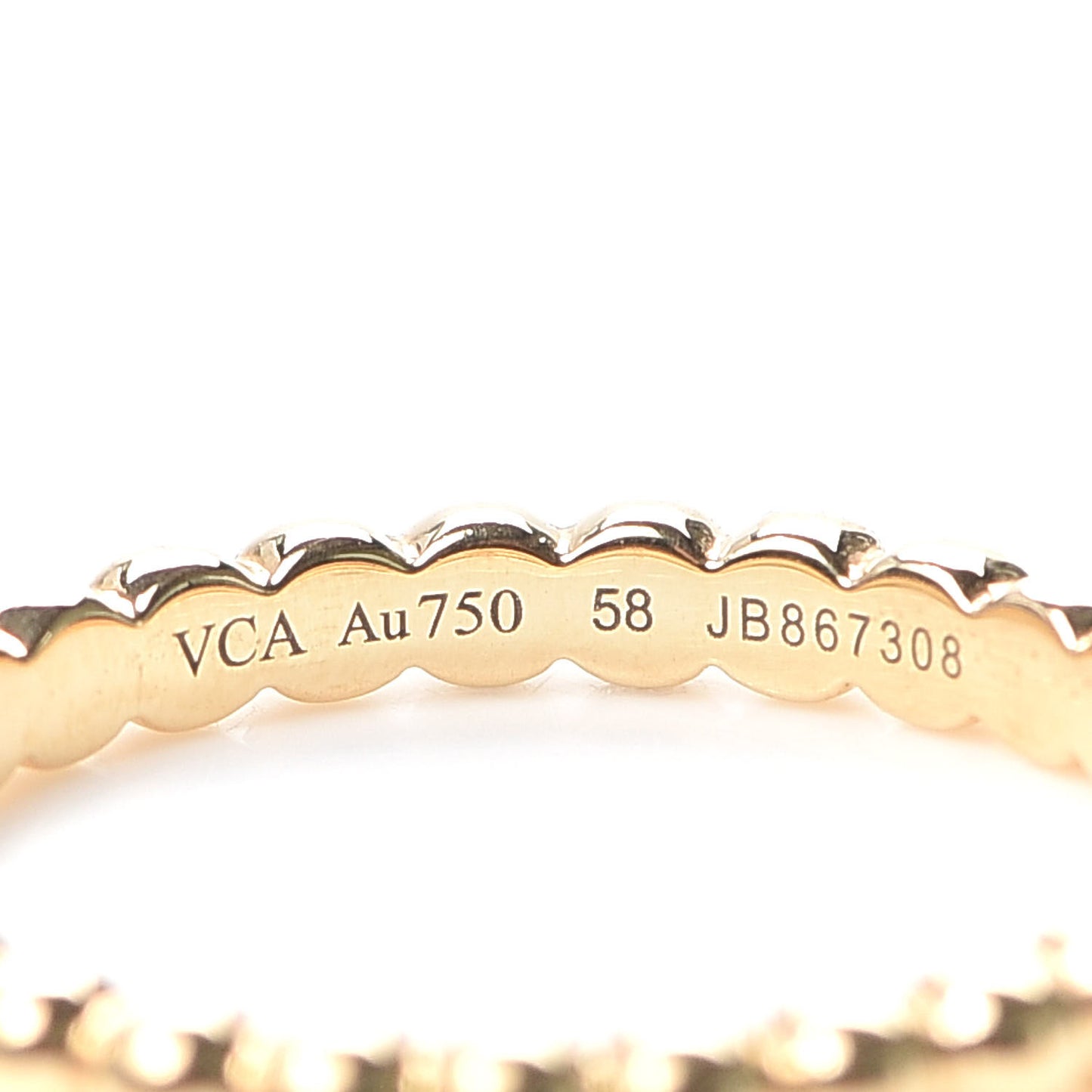 18K Yellow Gold Medium Perlee Ring 58 8.25