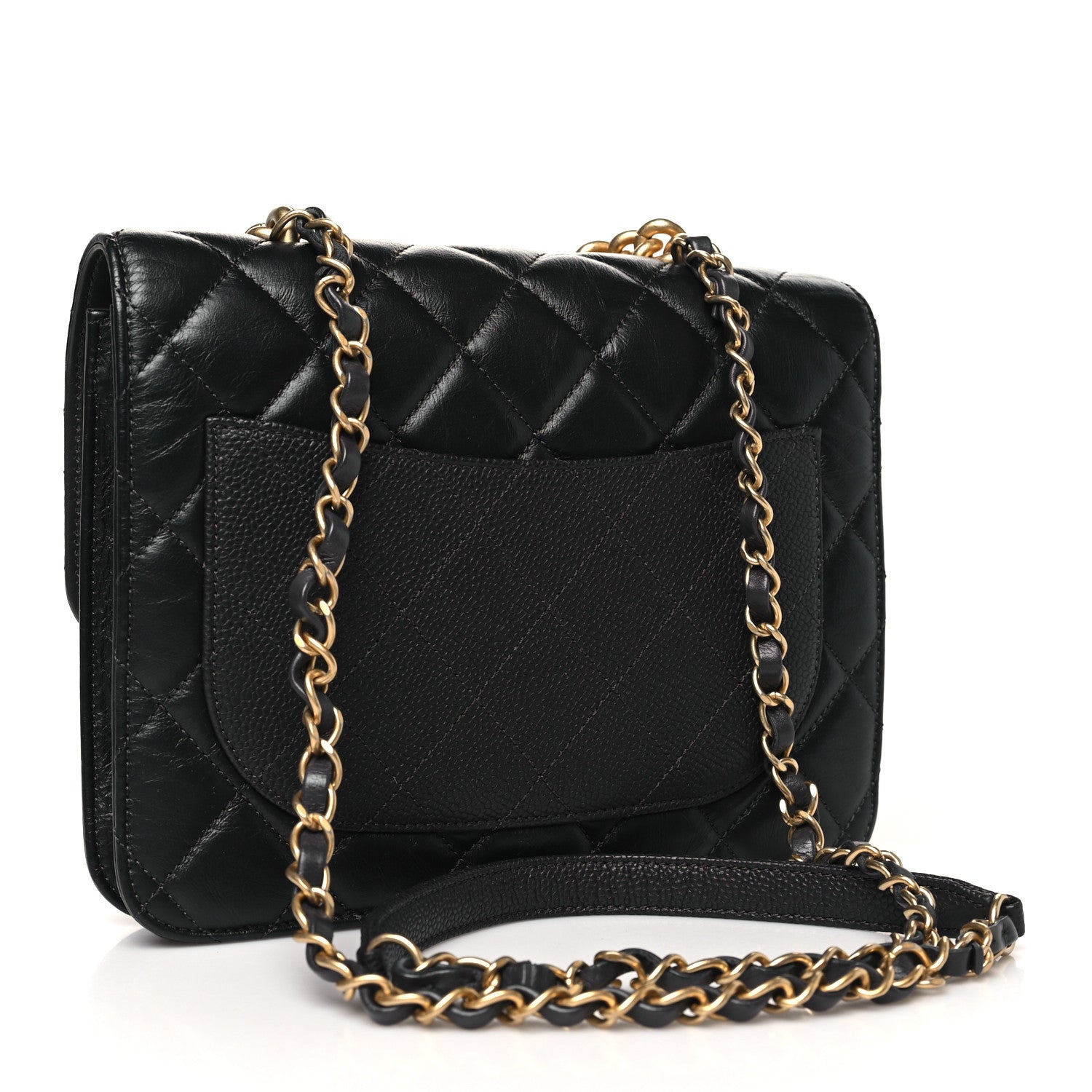 Chanel Calfskin Caviar Quilted Chain Handle Flap Black 3 of 10
