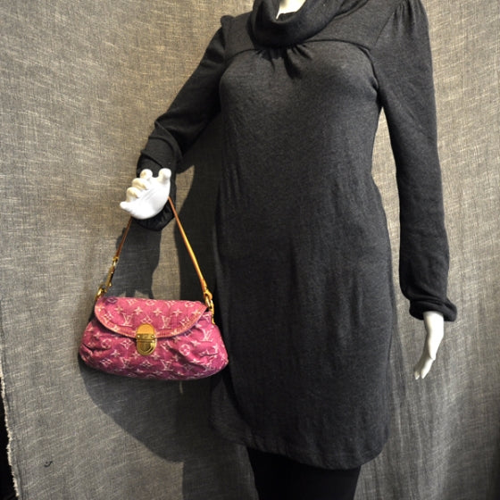 Louis Vuitton Monogram Denim Mini Pleaty Fuchsia 2 of 9