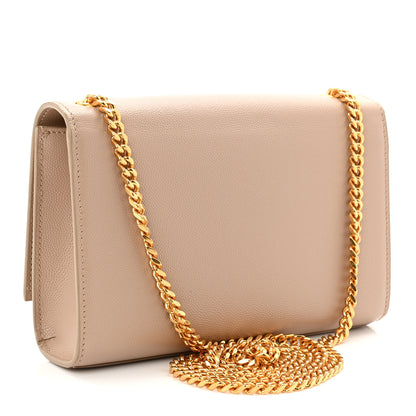 Saint Laurent Grain De Poudre Small Monogram Kate Satchel Dark Beige 5 of 19
