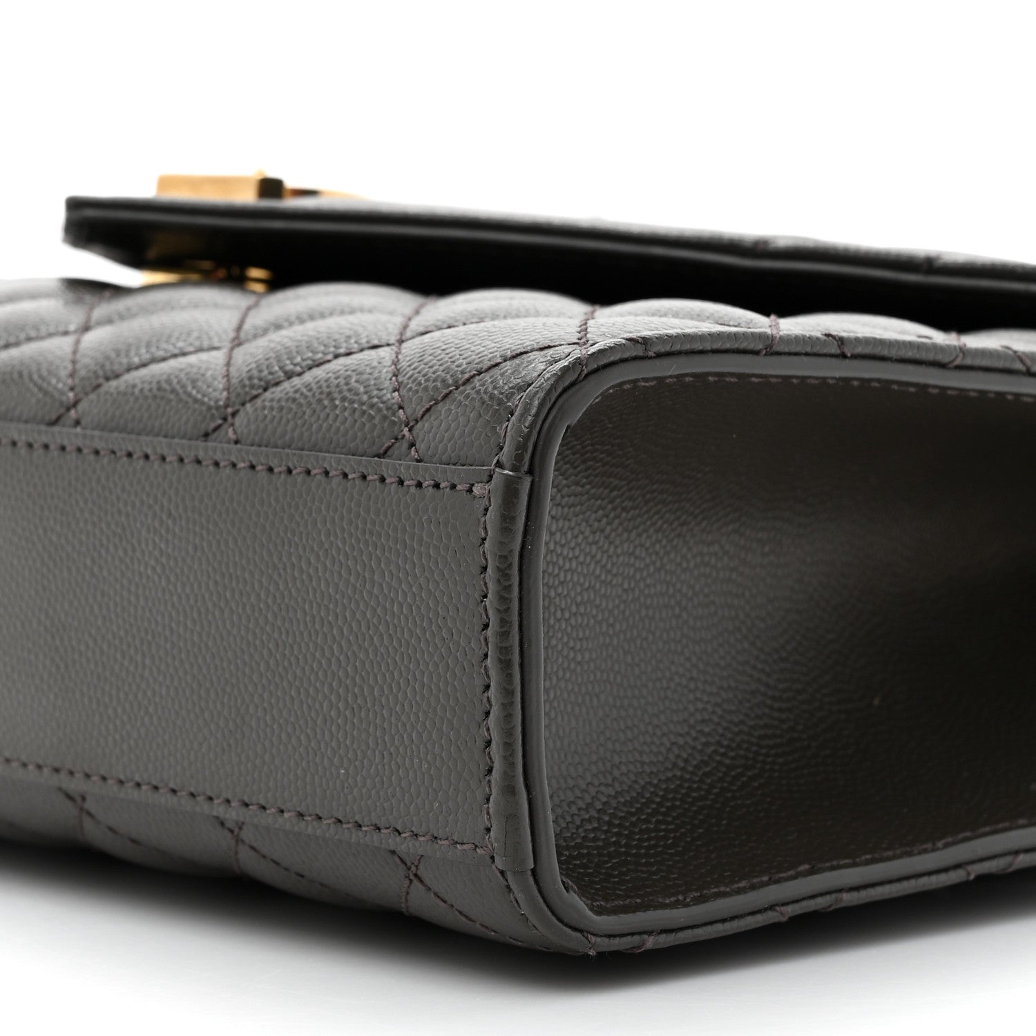 Saint Laurent Grain De Poudre Textured Mixed Matelasse Medium Triquilt Monogram Satchel Pebble 9 of 10