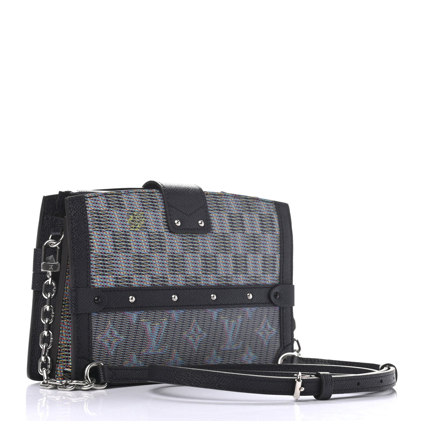 Calfskin Monogram LV Pop Trunk Clutch Blue