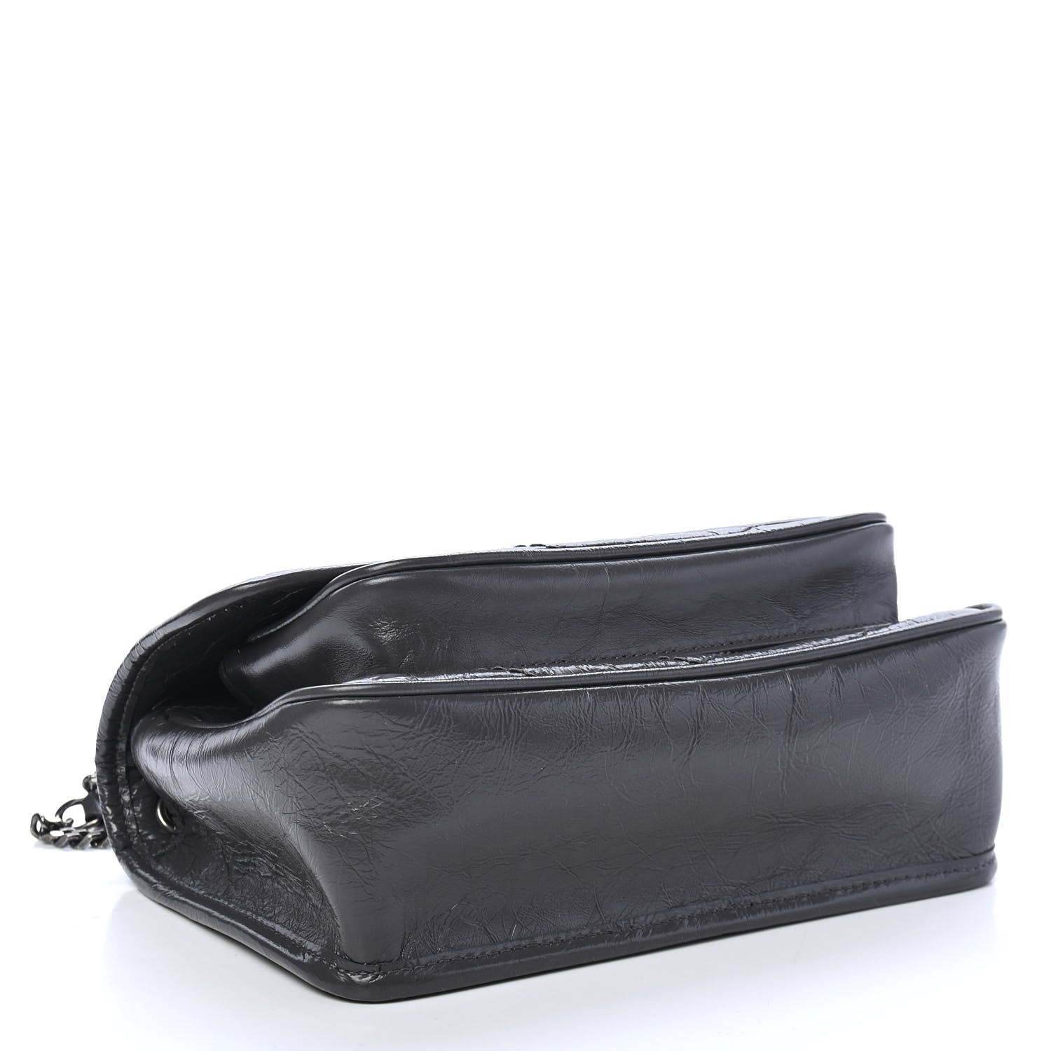 Saint Laurent Crinkled Calfskin Matelasse Monogram Baby Niki Chain Satchel Storm 4 of 9