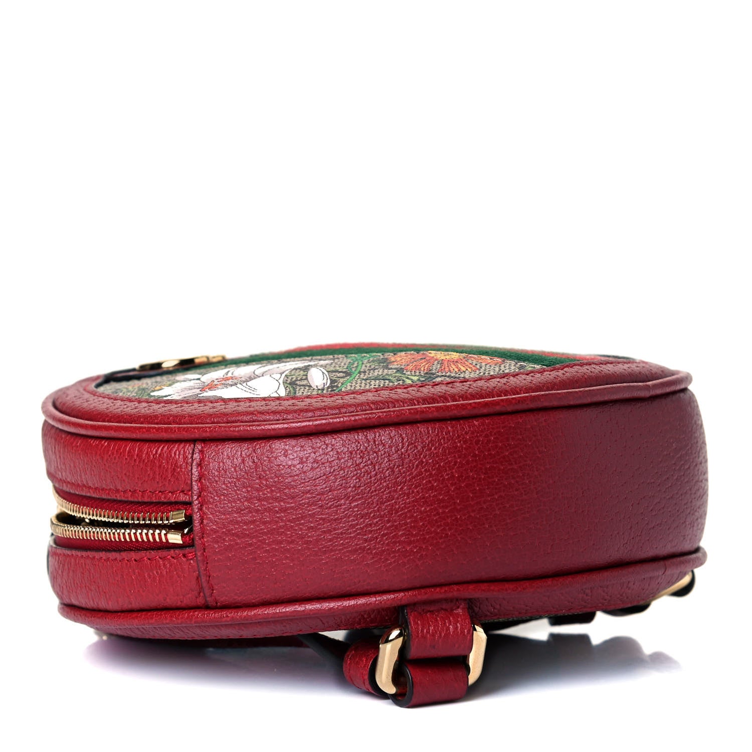 Gucci GG Supreme Monogram Web Flora Mini Ophidia Round Backpack Red 4 of 10