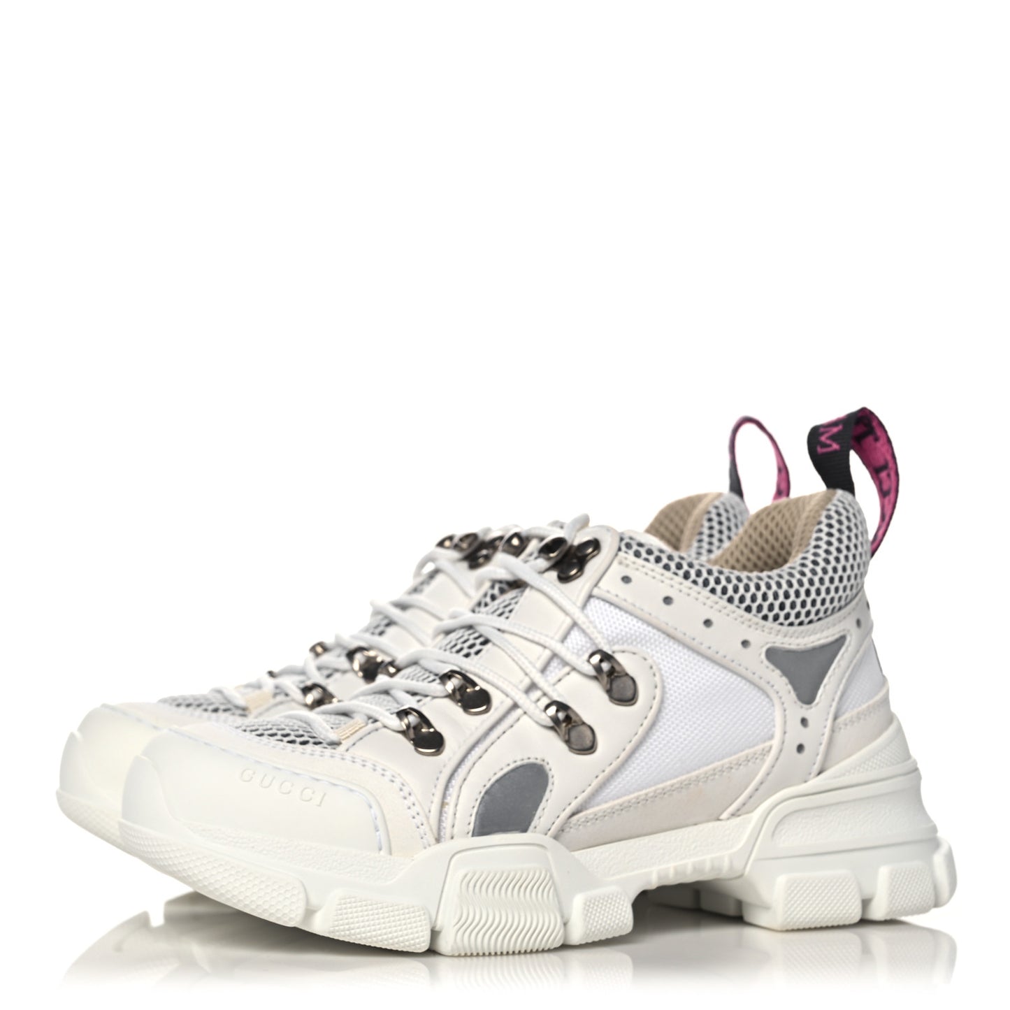 X SEGA Mesh Calfskin Suede Womens Flashtrek Sneakers 35.5 Great White
