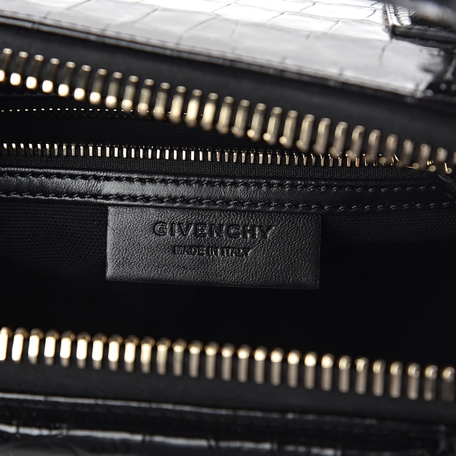 Givenchy Calfskin Crocodile Embossed Small Antigona Black 6 of 9