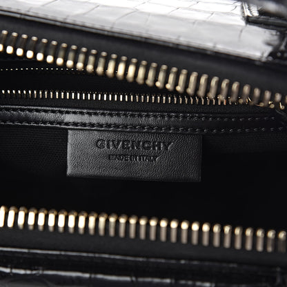 Givenchy Calfskin Crocodile Embossed Small Antigona Black 6 of 9