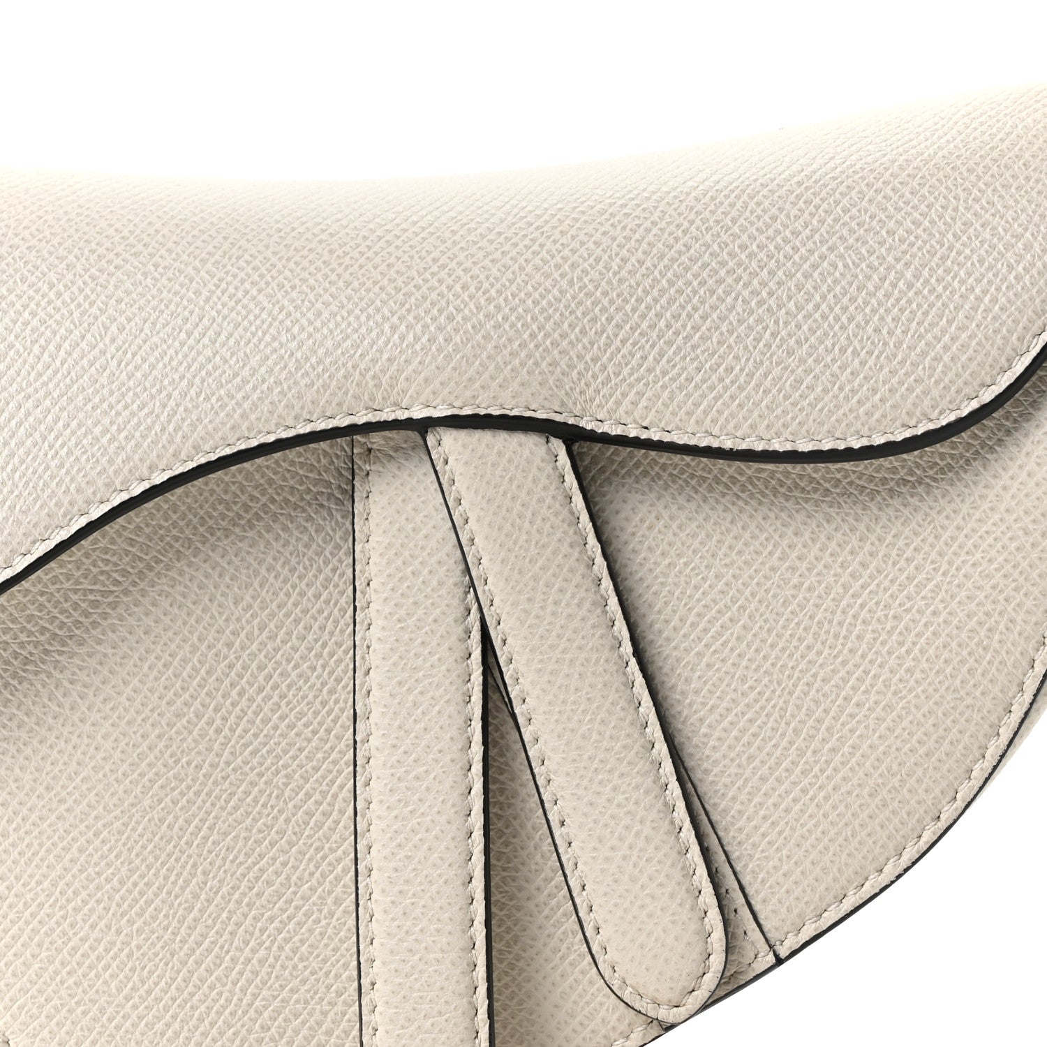 Christian Dior Grained Calfskin Mini Saddle Bag White 8 of 10