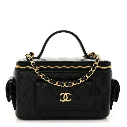 Chanel Caviar Quilted Polly Pocket East West Top Vanity With Chain Black 1 of 11