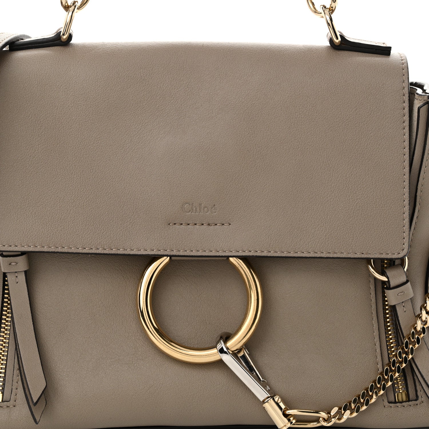 Chloe Calfskin Small Faye Day Shoulder Bag Motty Grey 8 of 10