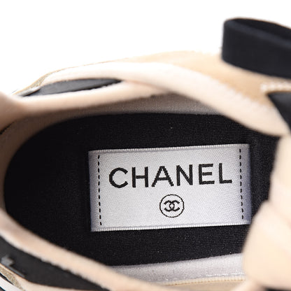 Chanel Fabric Calfskin Suede CC Sneakers 36.5 Beige 7 of 8