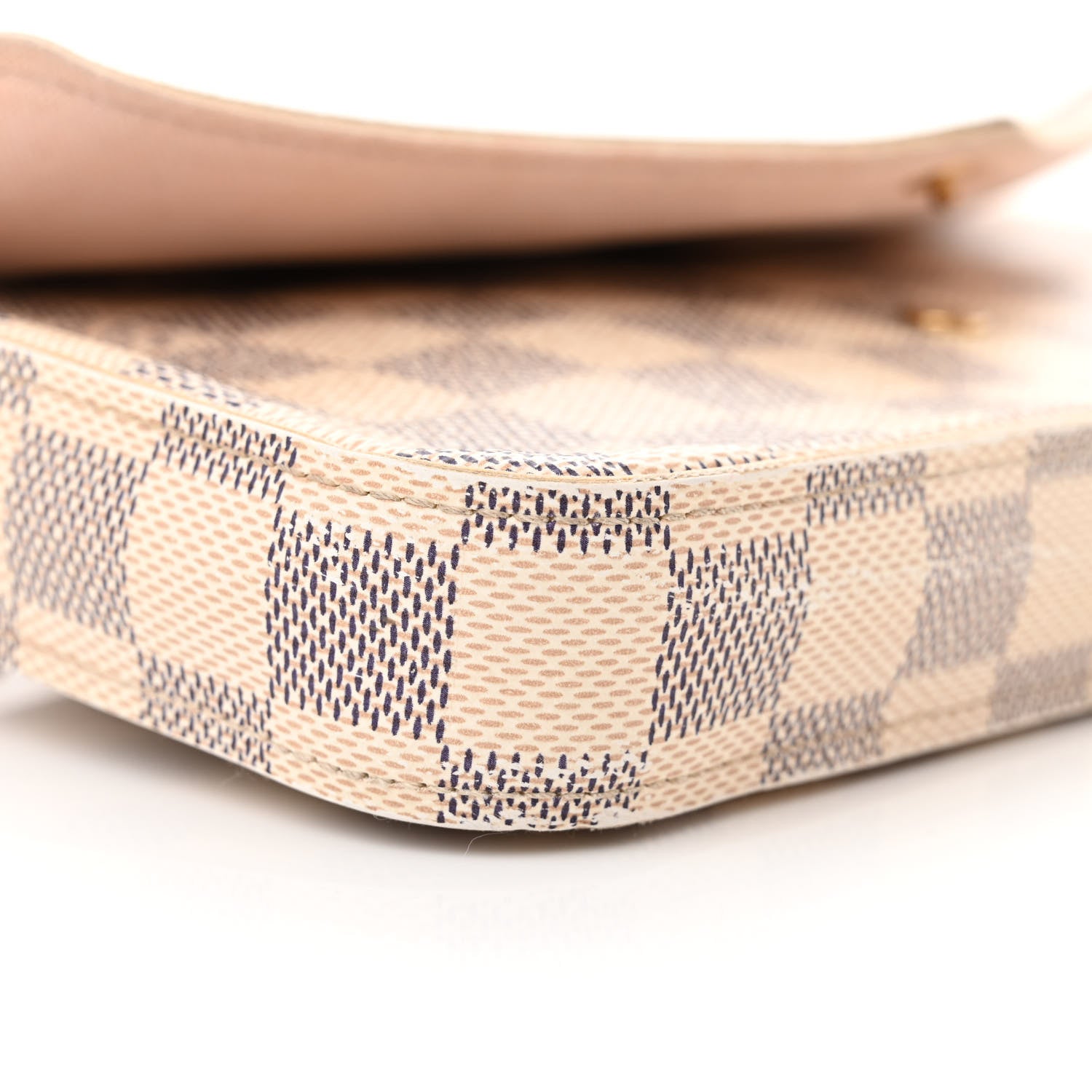 Louis Vuitton Damier Azur Pochette Felicie Chain Wallet Rose Ballerine 9 of 16