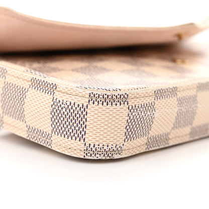 Louis Vuitton Damier Azur Pochette Felicie Chain Wallet Rose Ballerine 9 of 16