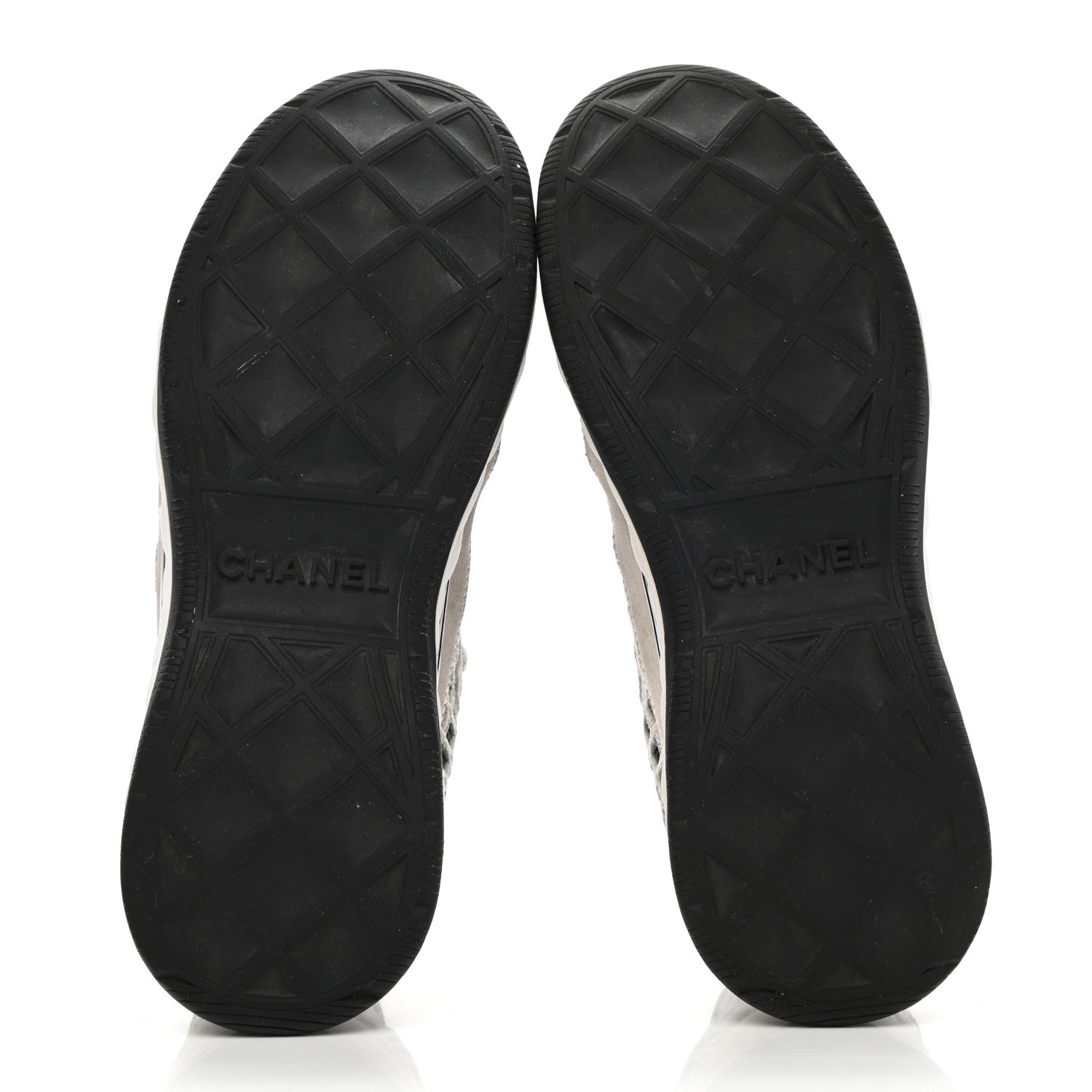Chanel Suede Calfskin Embroidered CC Sneakers 39 Beige Black 6 of 9