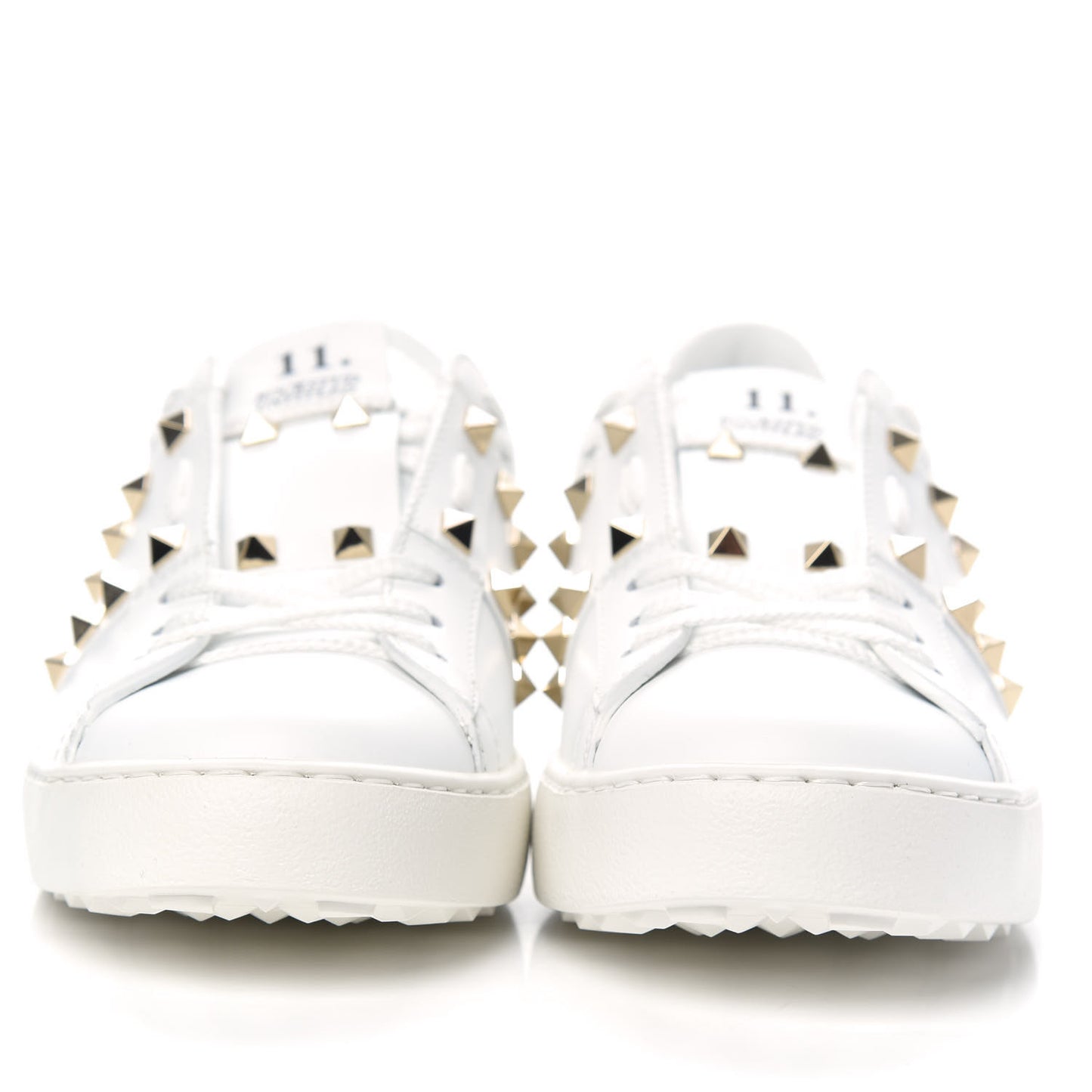 Calfskin Untitled Rockstud Sneakers 38.5 White