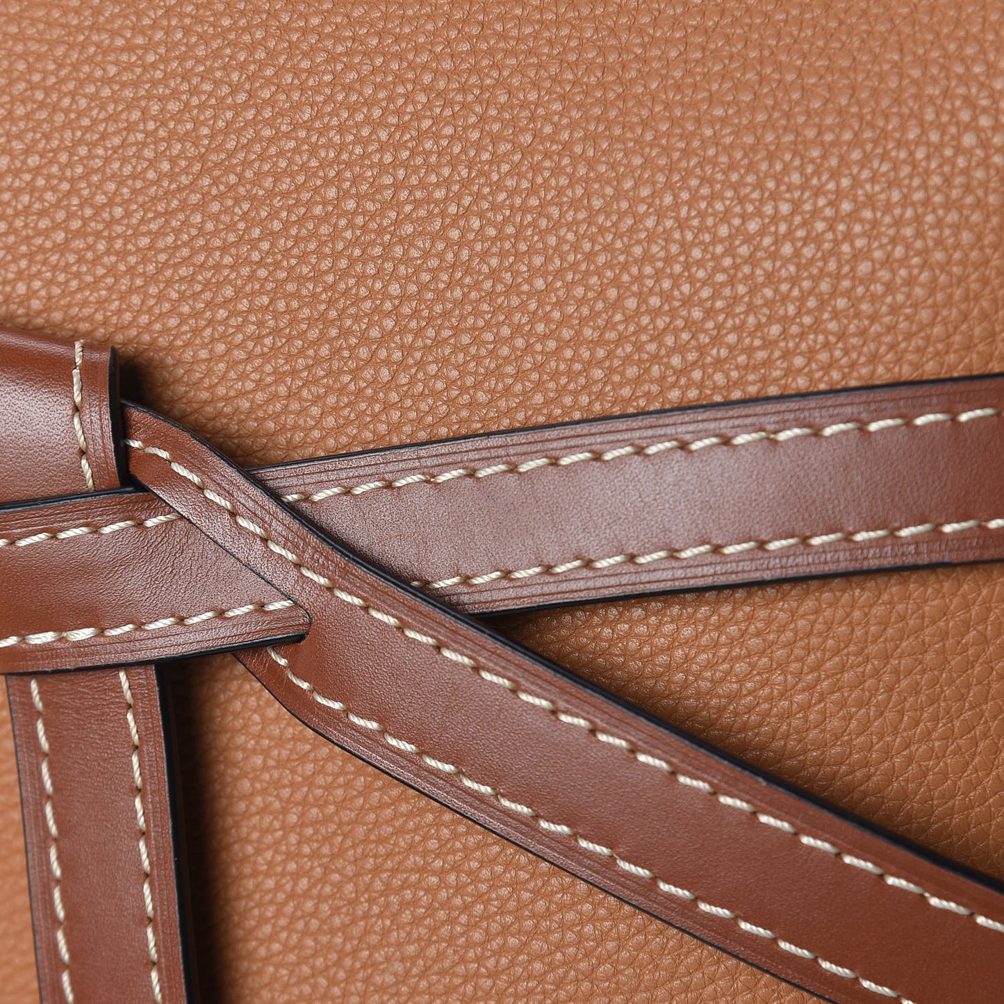Grained Calfskin Small Gate Crossbody Bag Caramel Pecan