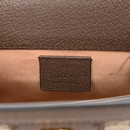 Gucci GG Supreme Monogram Textured Dollar Calfskin Web Mini Ophidia Chain Shoulder Bag Beige Ebony New Acero 6 of 11