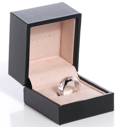 Bulgari BVLGARI 18K White Gold Monologo Diamond Pave Ring 58 US 8.5 5 of 5