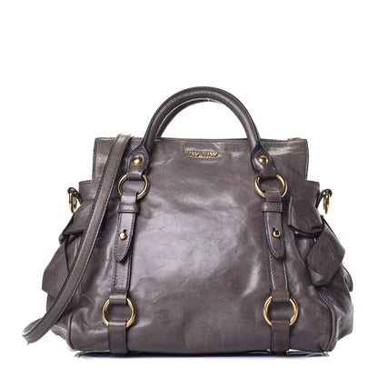 Miu Miu Vitello Lux Mini Bow Bag Fumo 1 of 8