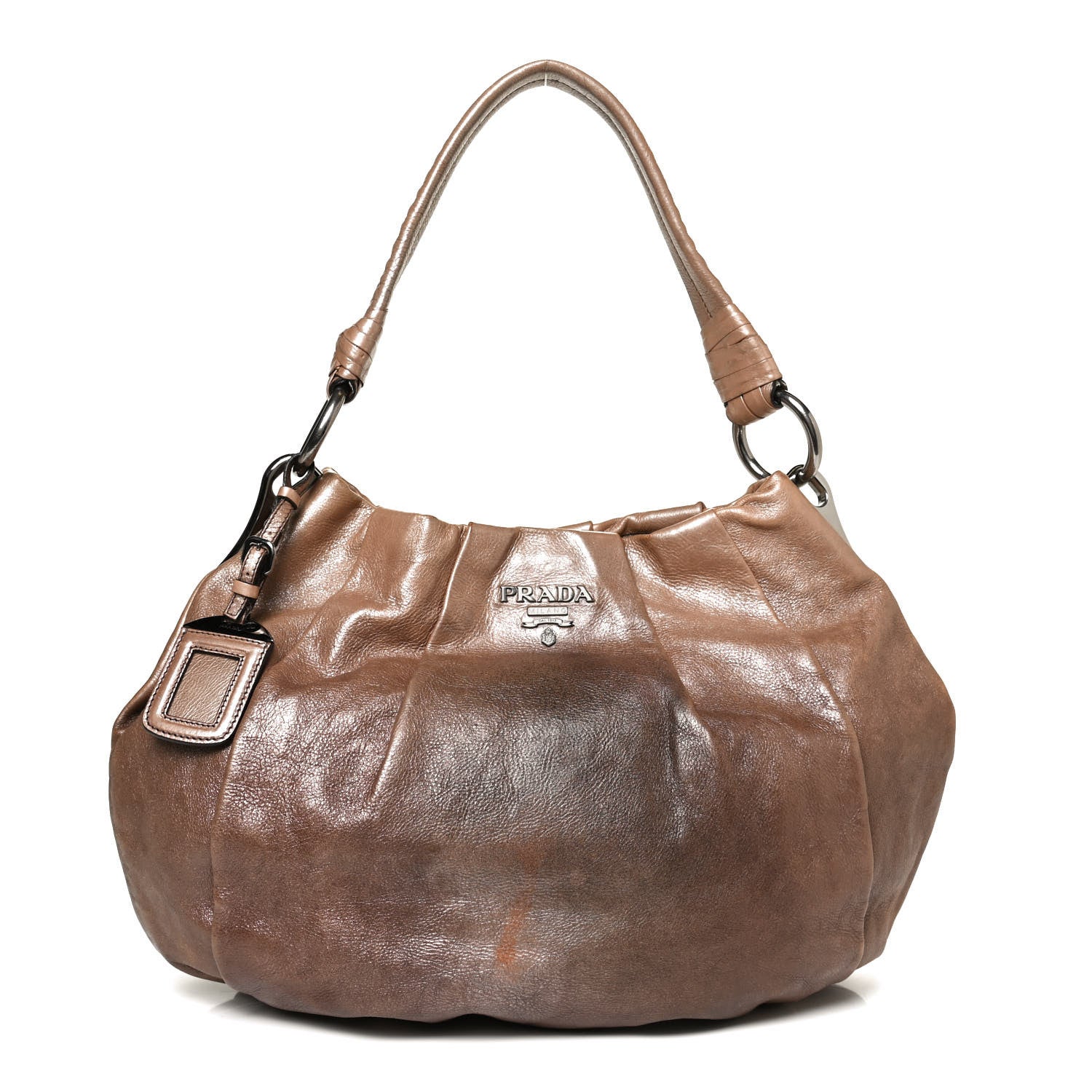 Prada Glace Calf Sfumata Pleated Hobo 1 of 11