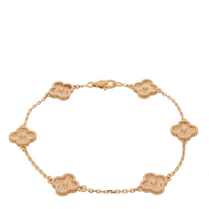 Van Cleef & Arpels 18K Rose Gold 6 Motifs Sweet Alhambra Bracelet 1 of 4