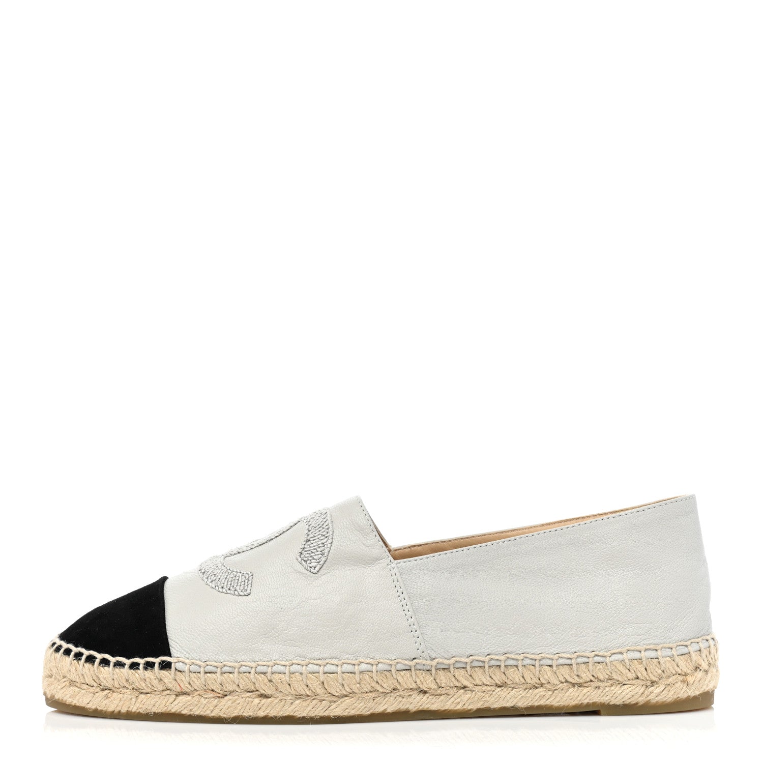 Chanel Lambskin Grosgrain CC Espadrilles 42 Grey 1 of 9