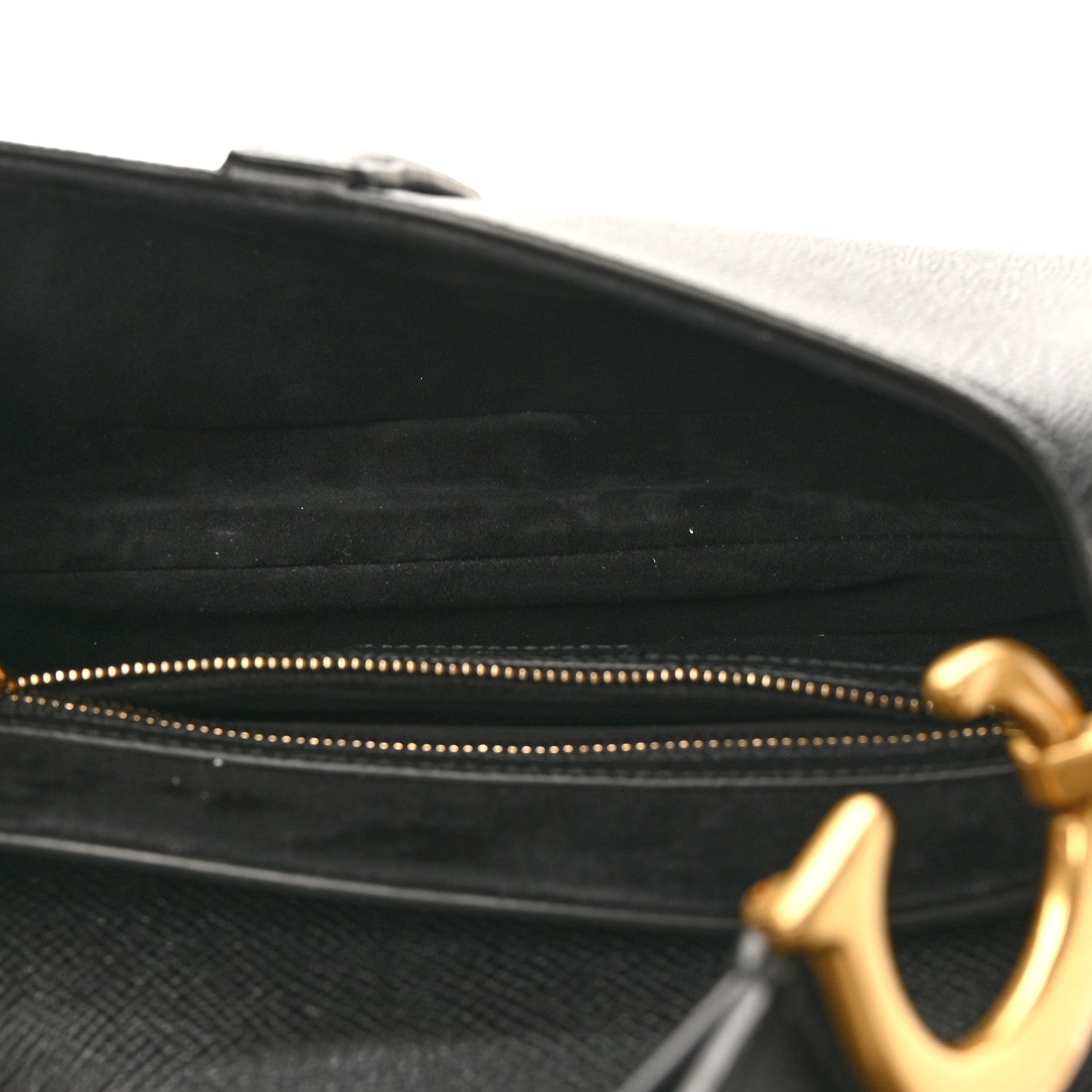 Christian Dior Grained Calfskin Saddle Bag With Strap Black 5 of 10