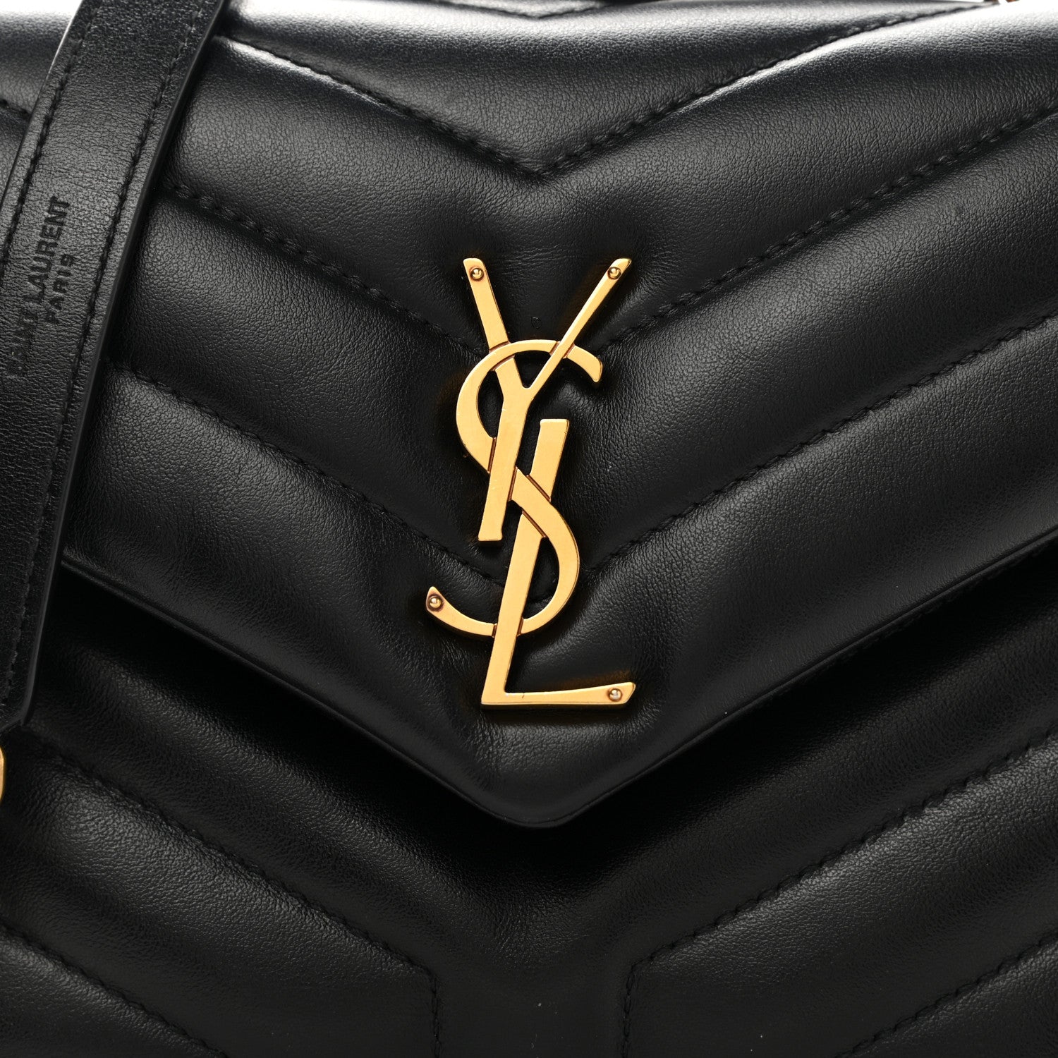 Saint Laurent Calfskin Y Quilted Monogram Small Loulou Chain Satchel Black 8 of 11