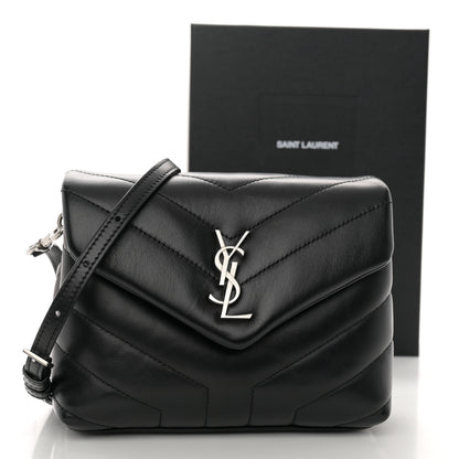 Saint Laurent Calfskin Y Quilted Monogram Toy Loulou Crossbody Bag Black 11 of 11