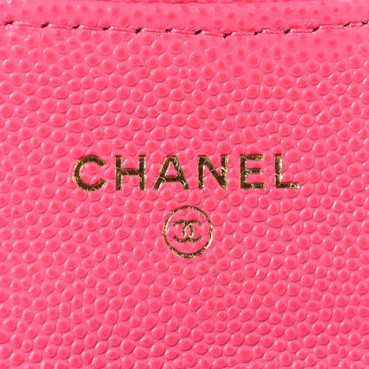 Chanel Caviar Quilted Flap Card Holder Wallet Pink 6 of 8