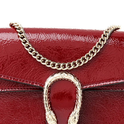 Gucci Crinkled Patent Super Mini Dionysus Shoulder Bag Rosso Ancora Red 8 of 11