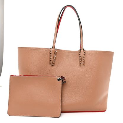Christian Louboutin Calfskin Spikes East West Cabata Tote Nude 3 of 12