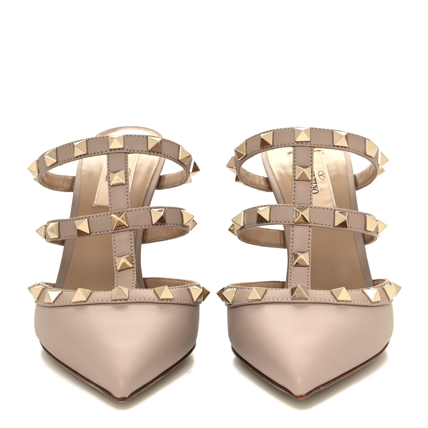 Valentino Garavani Calfskin Rockstud 90mm Cage Mules 36.5 Poudre 2 of 8