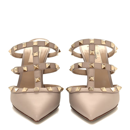 Valentino Garavani Calfskin Rockstud 90mm Cage Mules 36.5 Poudre 2 of 8