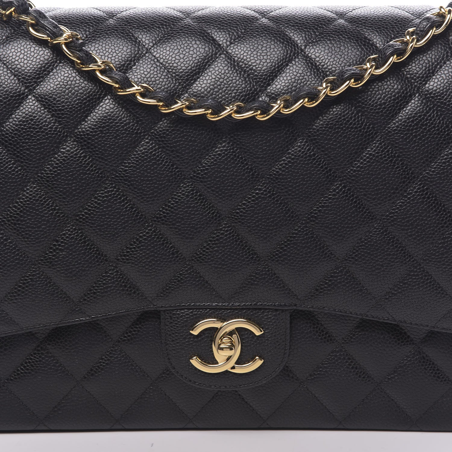 Chanel Caviar Quilted Maxi Double Flap Black 10 of 12