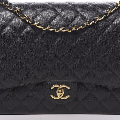 Chanel Caviar Quilted Maxi Double Flap Black 10 of 12