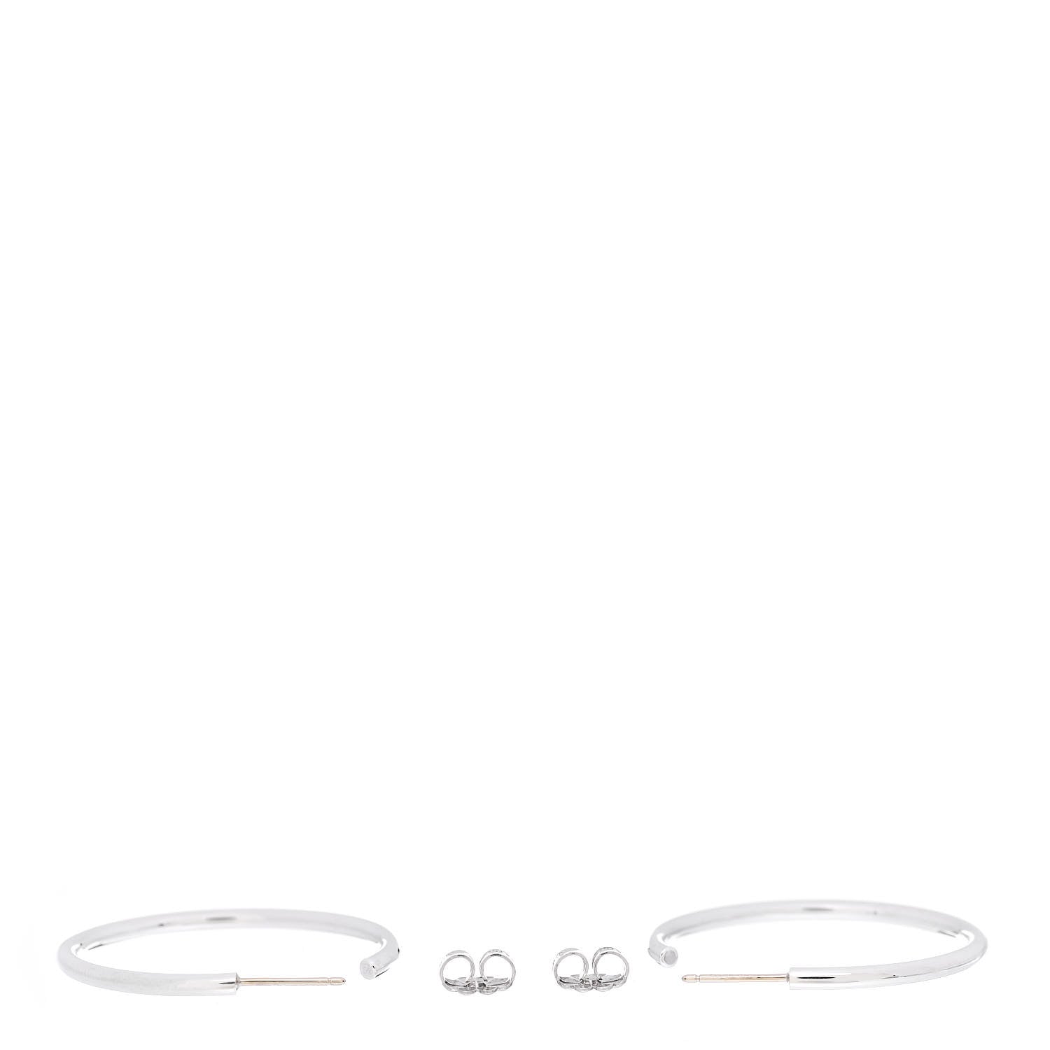 Tiffany Sterling Silver Medium Hoop Earrings 4 of 4