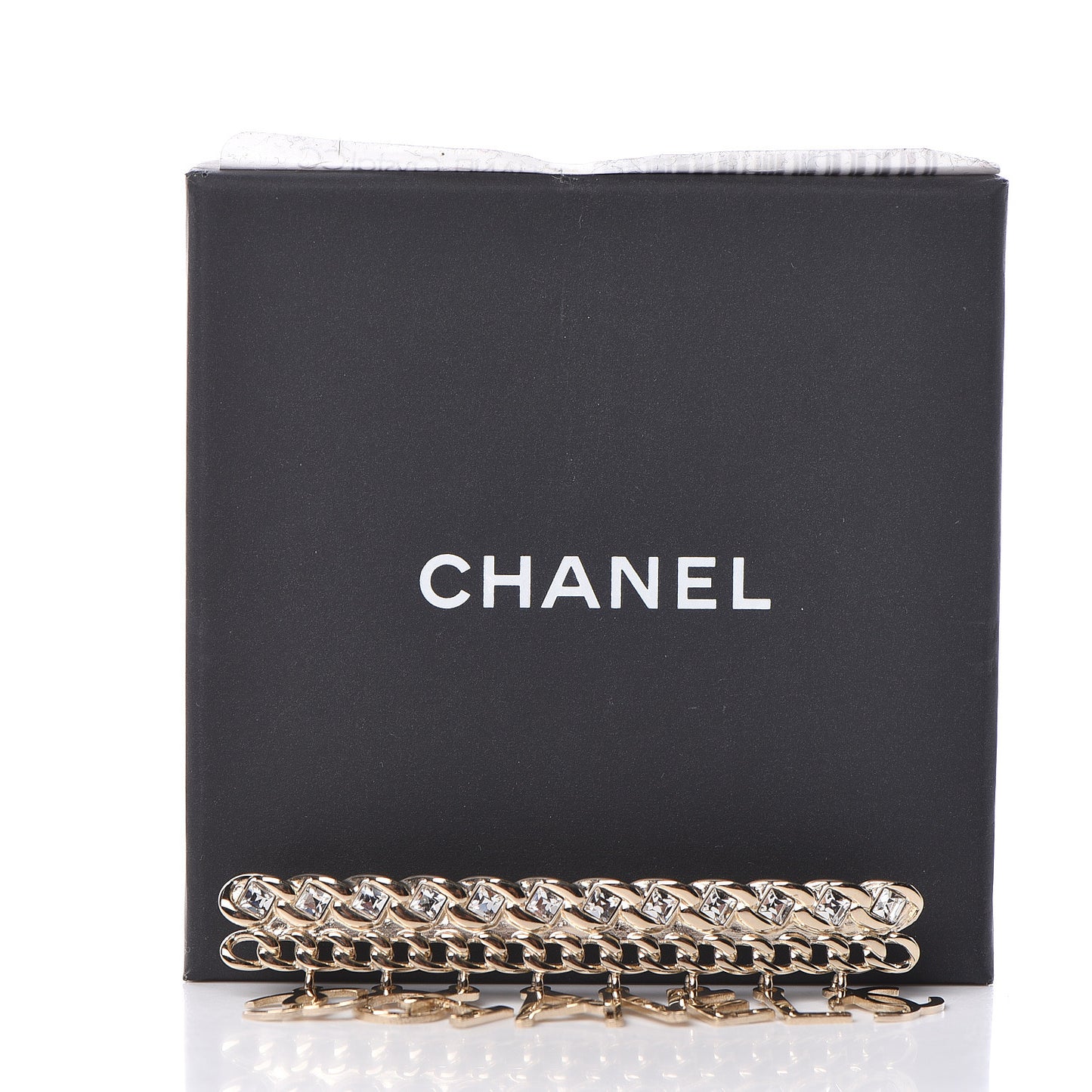 Crystal CC Logo Charms Brooch Gold
