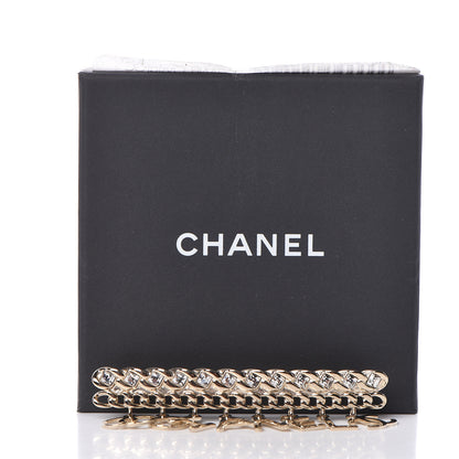 Chanel Crystal CC Logo Charms Brooch Gold 3 of 3