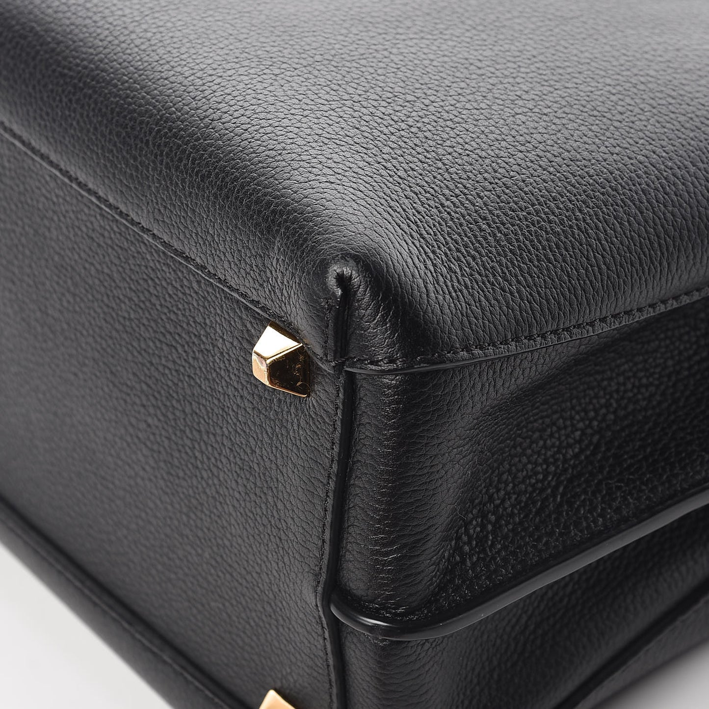 Grained Calfskin Medium Milla Tote Black