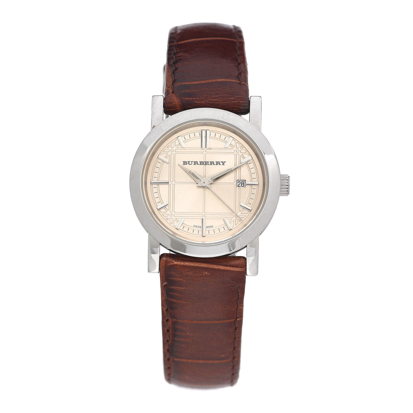 Stainless Steel Calfskin 28mm Quartz Watch Beige BU1357