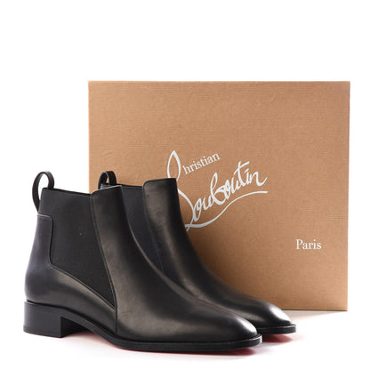 Christian Louboutin Calfskin Ingrassato Womens Marmada Flat Chelsea Boots 41 Black 8 of 8