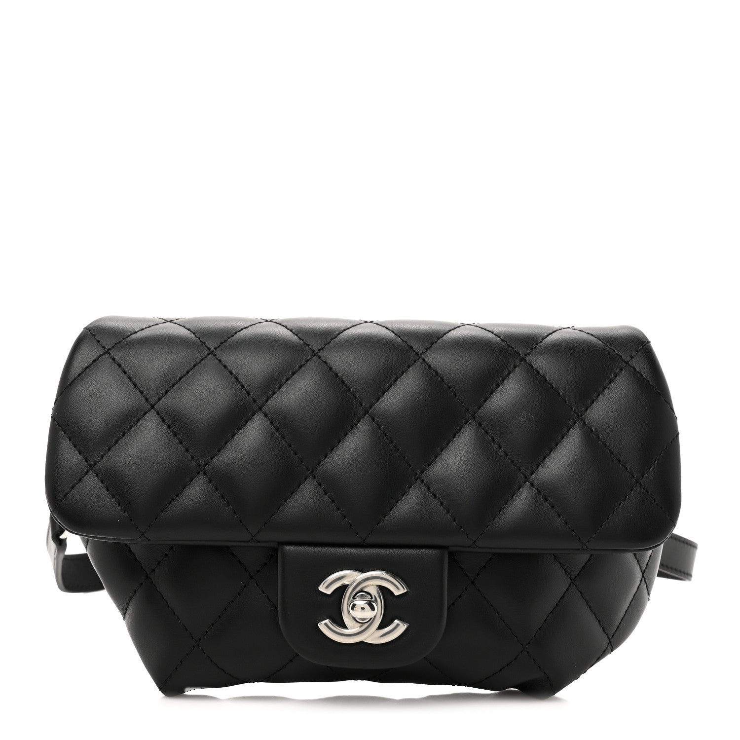 Chanel Calfskin Quilted CC Uniform Flap Belt Bag Black 1 of 10