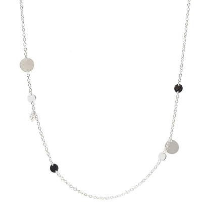 Hermes Sterling Silver 18K Rose Gold Confettis Long Necklace 80 1 of 7