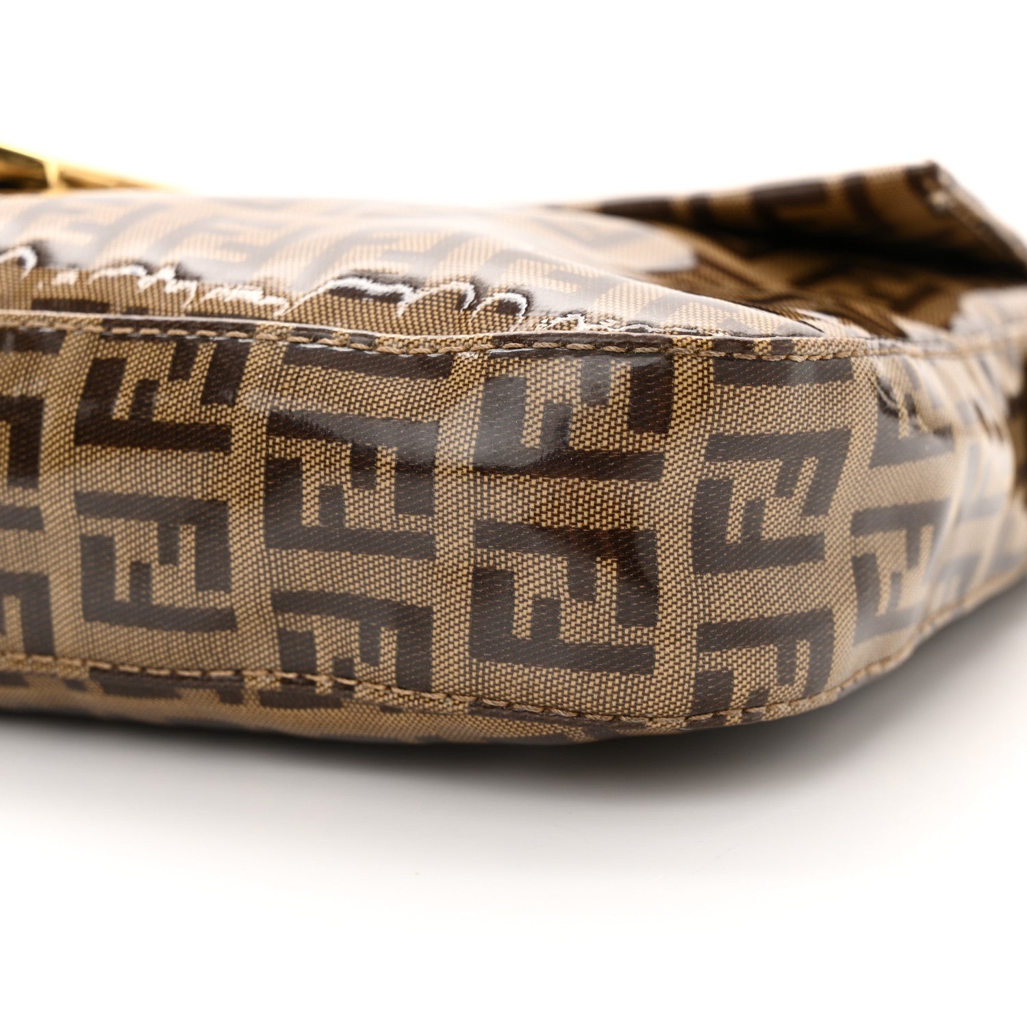 Fendi Vinyl Zucchino Baguette Tobacco 9 of 14