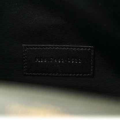 Saint Laurent Grain De Poudre Matelasse Chevron Monogram Envelope Clutch Light Sage 7 of 8